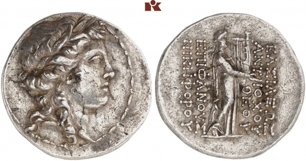 Antiochos IV., 175-164 v. Chr. AR-Tetradrachme, 166 v. Chr., Daphne ...