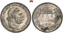 Franz Josef I., 1848-1916. 5 Korona 1900 KB, Kremnitz. Dav. 123; J. 407.