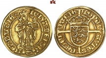 Hans, 1481-1513. Goldgulden (Rhinsk Gulden) o. J., Kopenhagen oder Malmø. 3.12 g. Galster 27 A; Schou 2; Sieg 10; Fb. 4.