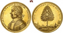 Oliver Cromwell, 1653-1658. Goldmedaille 1658, Eimer 200.