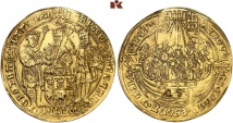 Goldabschlag zu 6 Goldgulden von den Stempeln des Dreikönigstalers o. J. (um 1620). 19.30 g. Noss 78 Anm.