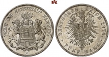 Freie und Hansestadt. 5 Mark 1876. J. 62.