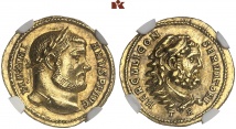 Maximianus I., 285-305. AV-Aureus, 295/305, Treveri; 5.36 g. RIC 46; Calicó 4654.